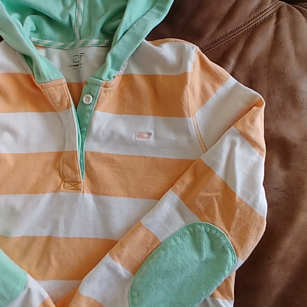 Women's Vineyard Vines hooded rugby shirt medium